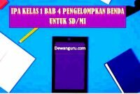 belajar IPA dari rumah kelas 1 Pengelompokan Benda
