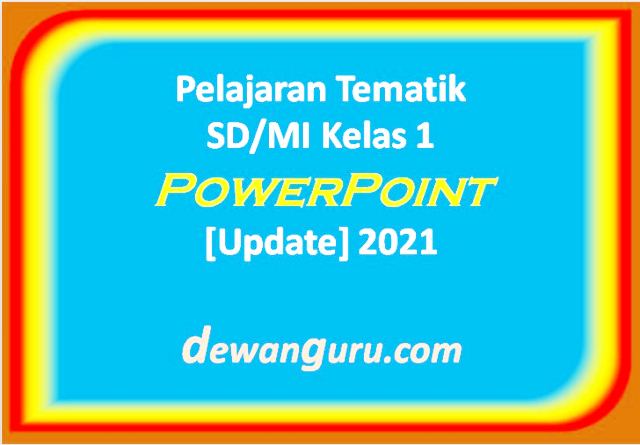 Pelajaran Kelas 1 Sd 2021