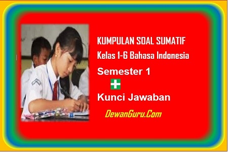 Kumpulan soal sumatif Bahasa Indonesia kelas 1-6 Semester 1 » Dewanguru.com